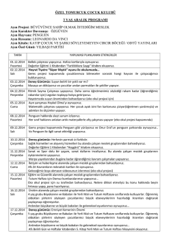 3 Yaş Programımız