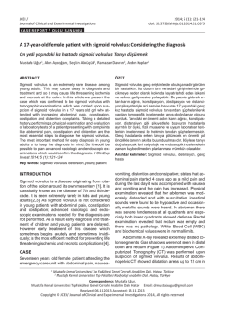 A 17-year-old female patient with sigmoid volvulus: Considering the