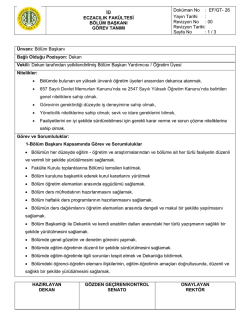 Bölüm başkanı görev tanımı (GT-26)
