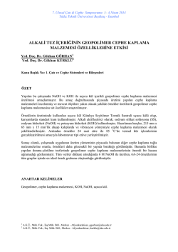 Alkali tuz içeriğinin geopolimer cephe kaplama malzemesi