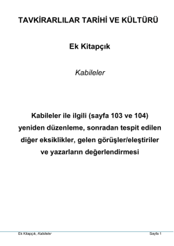 Tavkirarlılar Tarihi ve K&uuml;lt&uuml;r_Ek Kitap&ccedil;ık_(Kabileler