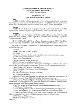 Uçuş Eğitimi Teorik Bilgi Ders Öğretmeni Yetkilendirme Talimatı