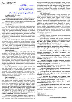 DUA, İBADETİN &Ouml;Z&Uuml;D&Uuml;R Aziz Kardeşlerim! Okuduğum ayet-i