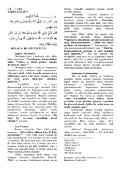 M&uuml;nafıklık: İki Y&uuml;zl&uuml;l&uuml;k