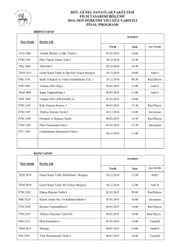 de&uuml;. g&uuml;zel sanatlar fak&uuml;ltesi film tasarımı b&ouml;l&uuml;m&uuml; 2014&ndash;2015
