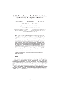 Lojistik Merkez Konteyner Terminal Y&ouml;netimi - CEUR