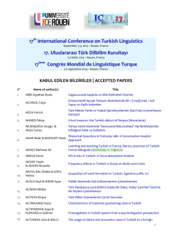 Kabul edilen bildiriler - Dil Bilimi