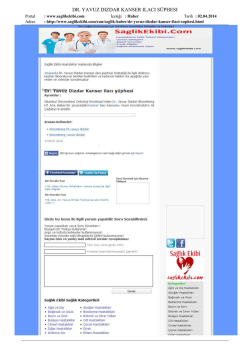 dr. yavuz dızdar kanser ılacı s&uuml;phesı