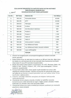 1. grup teknik şartnamesi - Celal Bayar Üniversitesi
