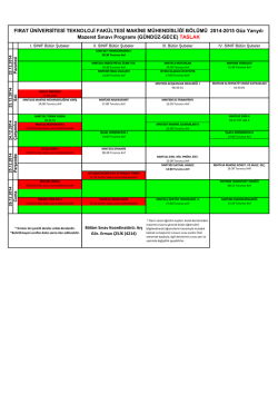 2014-2015 G&uuml;z Yarıyılı Mazeret Sınav Programı TASLAK