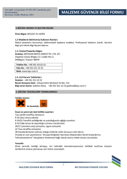 BPCOAT-PU Serisi MSDS - BPC