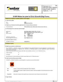 Malzeme G&uuml;venlik Bilgi Formu