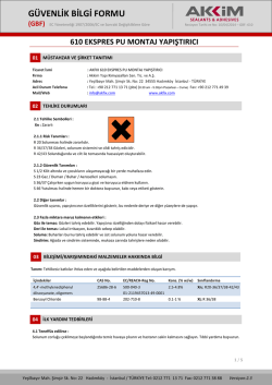 g&uuml;venlik bilgi formu (gbf)