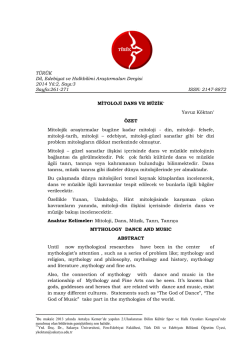 Mitoloji Dans ve M&uuml;zik - T&uuml;r&uuml;k Uluslararası Dil, Edebiyat ve