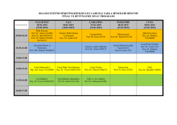 2014-2015 eğitim öğretim dönemi güz yarıyılı tarla bitkileri bölümü