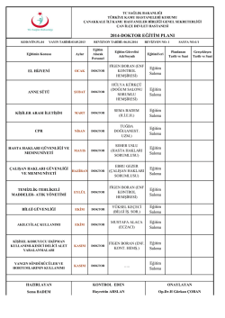 2014 Eğitim Planı - &Ccedil;an Devlet Hastanesi