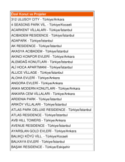 &Ouml;zel Konut ve Projeler 312 ULUSOY CITY