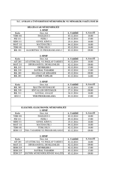 T.C. AVRASYA &Uuml;NİVERSİTESİ M&Uuml;HENDİSLİK VE MİMARLİK