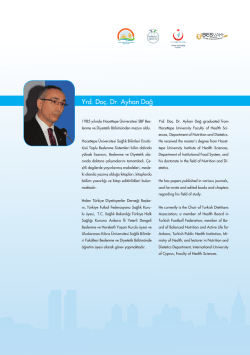 Yrd. Do&ccedil;. Dr. Ayhan Dağ - İstanbul Sağlık ve Beslenme Bienali