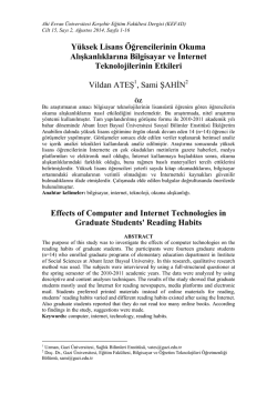 Anahtar S&ouml;zc&uuml;kler - Kırşehir Eğitim Fak&uuml;ltesi Dergisi (KEFAD)