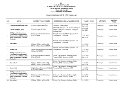 Eğitim Planı - Keşan Devlet Hastanesi