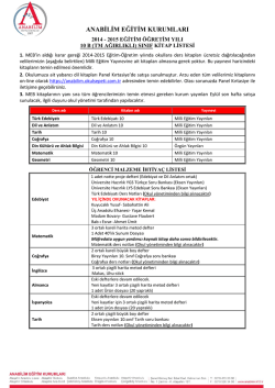 ANABİLİM EĞİTİM KURUMLARI - Anabilim Eğitim Kurumları