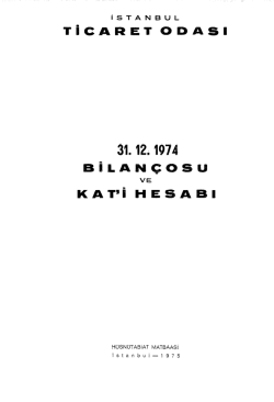 TiCARET ODASI BiLANCOSU