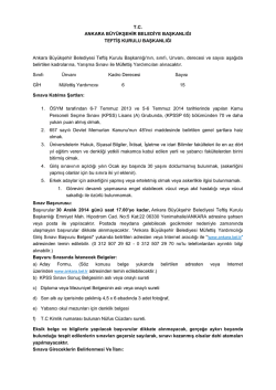 T.C. ANKARA B&Uuml;Y&Uuml;KġEHĠR BELEDĠYE BAġKANLIĞI TEFTĠġ