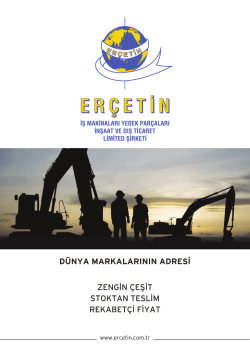 Broş&uuml;r indir - Er&ccedil;etin İş Makinaları Yedek Par&ccedil;aları