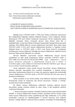Bireysel Başvuruların Mahkemeler Tarafından İletilmesinde