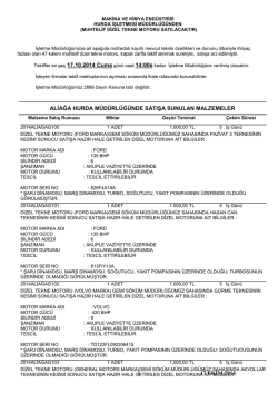 17 ekim 2014 tarihli dizel tekne motoru ihale listesi