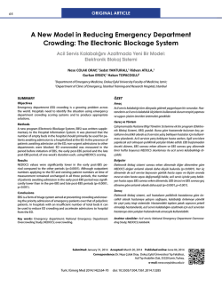 A New Model in Reducing Emergency
