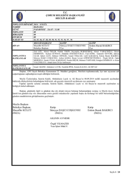 T.C. &Ccedil;ORUM BELEDİYE BAŞKANLIĞI MECLİS KARARI Meclis