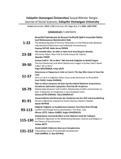 Giriş - Eskişehir Osmangazi Üniversitesi Sosyal Bilimler Dergisi