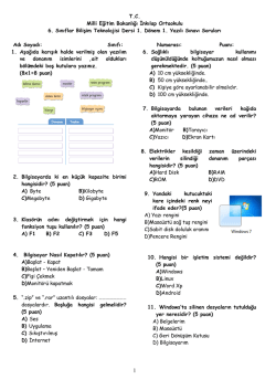 T.C. Milli Eğitim Bakanlığı İnkılap Ortaokulu 6. Sınıflar Bilişim