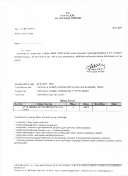 İhtiya&ccedil; Listesi - Van Halk Sağlığı M&uuml;d&uuml;rl&uuml;ğ&uuml;