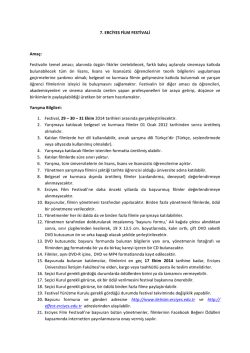 Ama&ccedil; - Erciyes Film Festivali