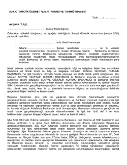 sgk otomatik &ouml;deme talimat formu ve taahh&uuml;tnamesi