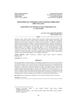 Hekim Bireysel Performansının Değerlendirilmesi