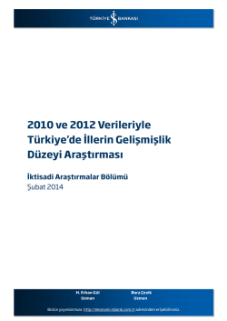 İllerin Gelişmişlik D&uuml;zeyi Araştırması