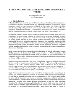 B&Uuml;Y&Uuml;K PATLAMA ve KOZMİK ENFLASYON