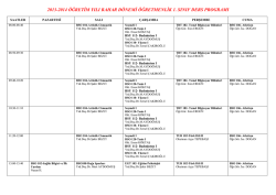 2013-2014 &ouml;ğretim yılı bahar d&ouml;nemi &ouml;ğretmenlik 1. sınıf ders