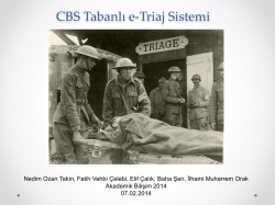 CBS Tabanlı e-Triaj Sistemi - Akademik Bilişim Konferansları
