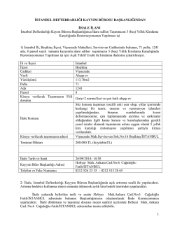 ihale metni... - İstanbul Defterdarlığı