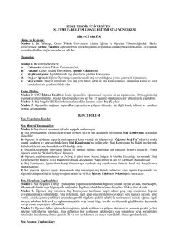 İşletme Fak&uuml;ltesi Lisans Eğitimi Staj Y&ouml;nergesi