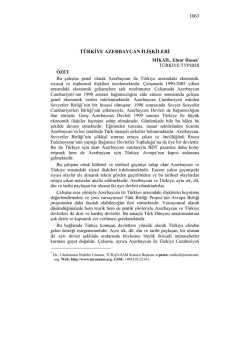 MİKAİL, Elnur Hasan-T&Uuml;RKİYE AZERBAYCAN İLİŞKİLERİ
