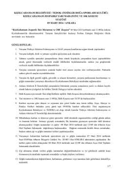 Kızılcahamam Jeoparkı Yarı Maratonu ve 11K Koşusu Statüsü