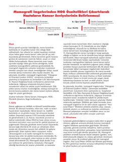 Mamografi İmgelerinden HOG &Ouml;znitelikleri &Ccedil;ıkartılarak