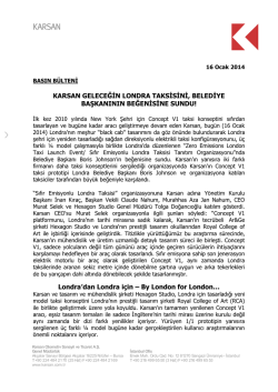 KARSAN GELECEĞİN LONDRA TAKSİSİNİ, BELEDİYE