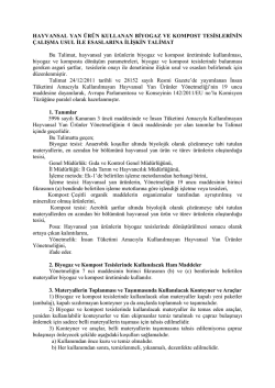 Hayvansal Yan &Uuml;r&uuml;n Kullanan Biyogaz ve Kompost Tesislerinin